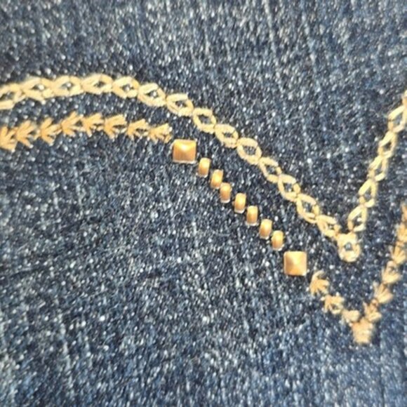 Women's Levi's 515 Bootcut Jeans Size 6 Short W28 L30 Dark Blue Denim Stretchy - Picture 13 of 15